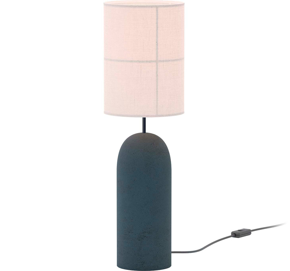 Rania Table – Dark Grey Concrete Base and White Cream Shade
