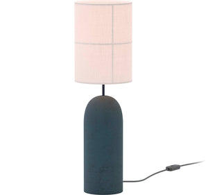 Rania Table – Dark Grey Concrete Base and White Cream Shade