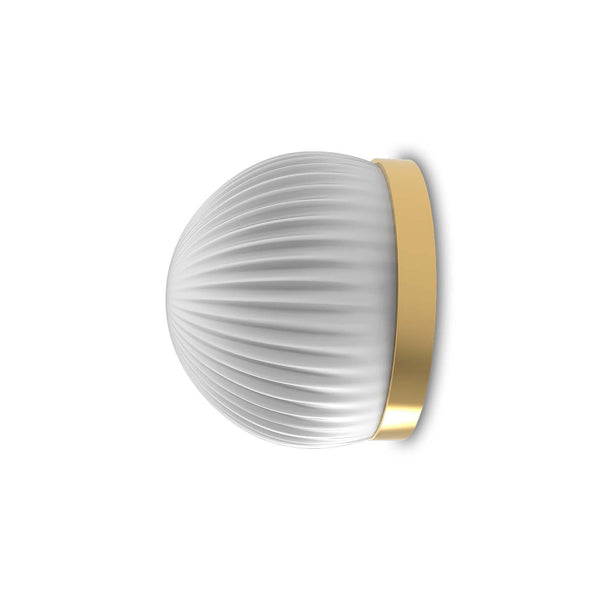 Roi Wall Ceiling Simple – Matte Polished Brass Base and Opal White Glass