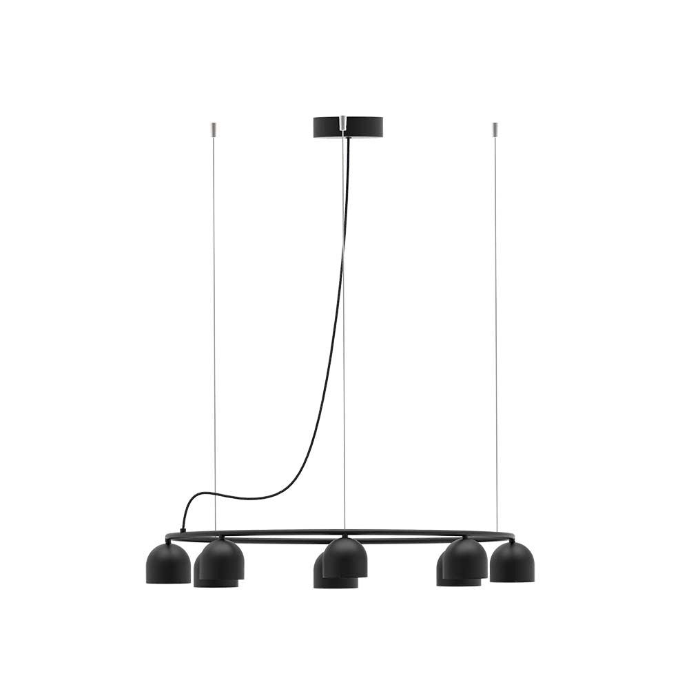 Rio Pendant Chandelier Circular 9 – Matte Black