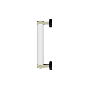 Roseline Wall 36 – Black Base, Beige Strap, and Clear Glass Shade
