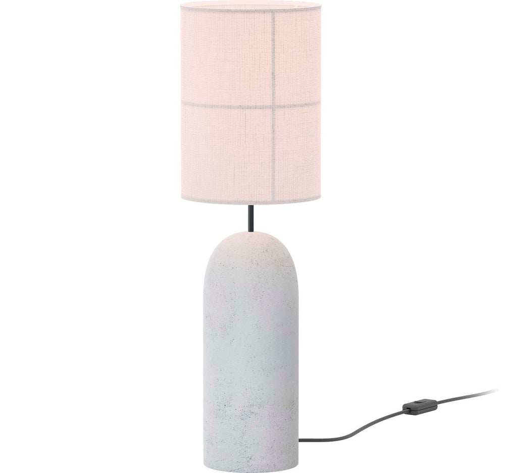 Rania Table – Light Grey Concrete Base and White Cream Shade