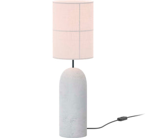 Rania Table – Light Grey Concrete Base and White Cream Shade