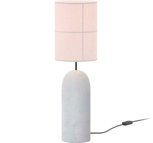 Rania Table – Light Grey Concrete Base and White Cream Shade