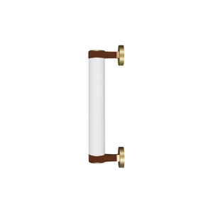 Roseline Wall 36 – Gold Base, Brown Strap, and Clear Glass Shade