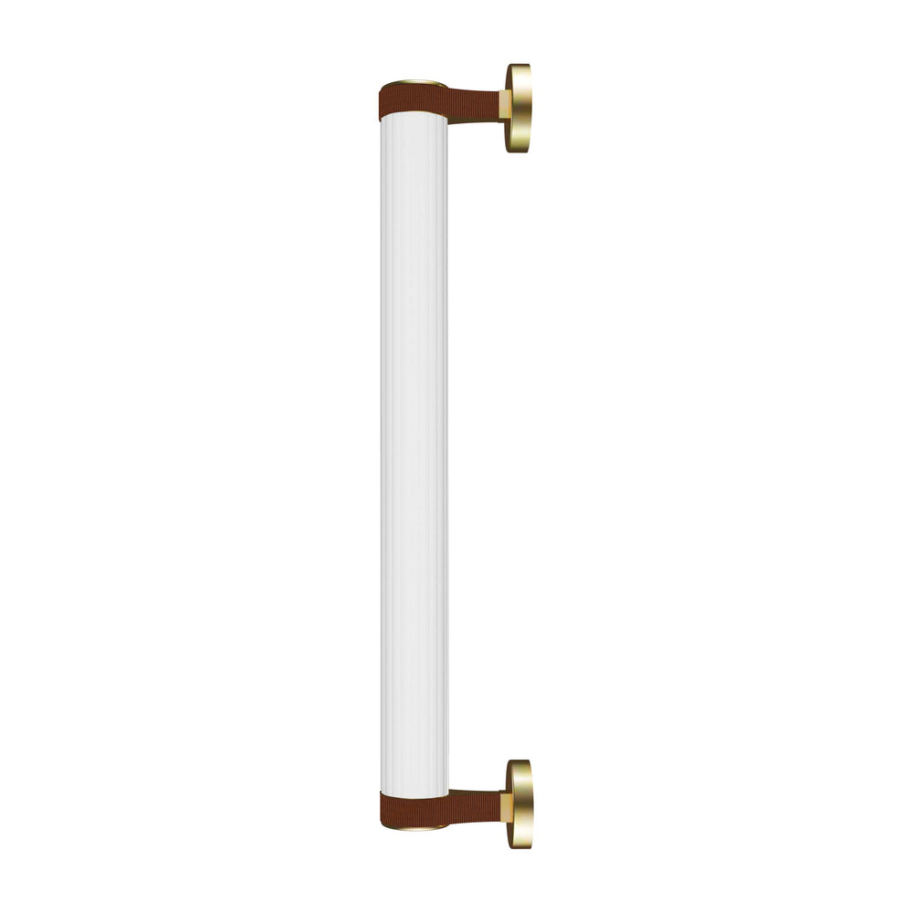 Roseline Wall 56 – Gold Base, Brown Strap, and Clear Glass Shade