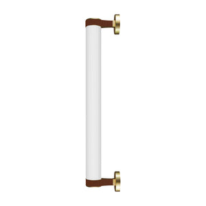 Roseline Wall 56 – Gold Base, Brown Strap, and Clear Glass Shade