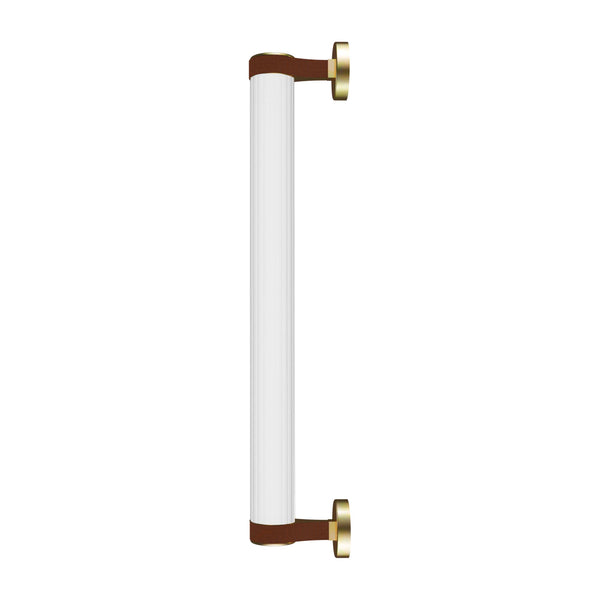 Roseline Wall 56 – Gold Base, Brown Strap, and Clear Glass Shade