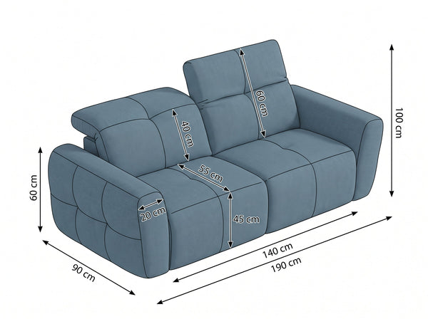Faringdon Beige 2 Seater Electric Recliner Sofa – view 2