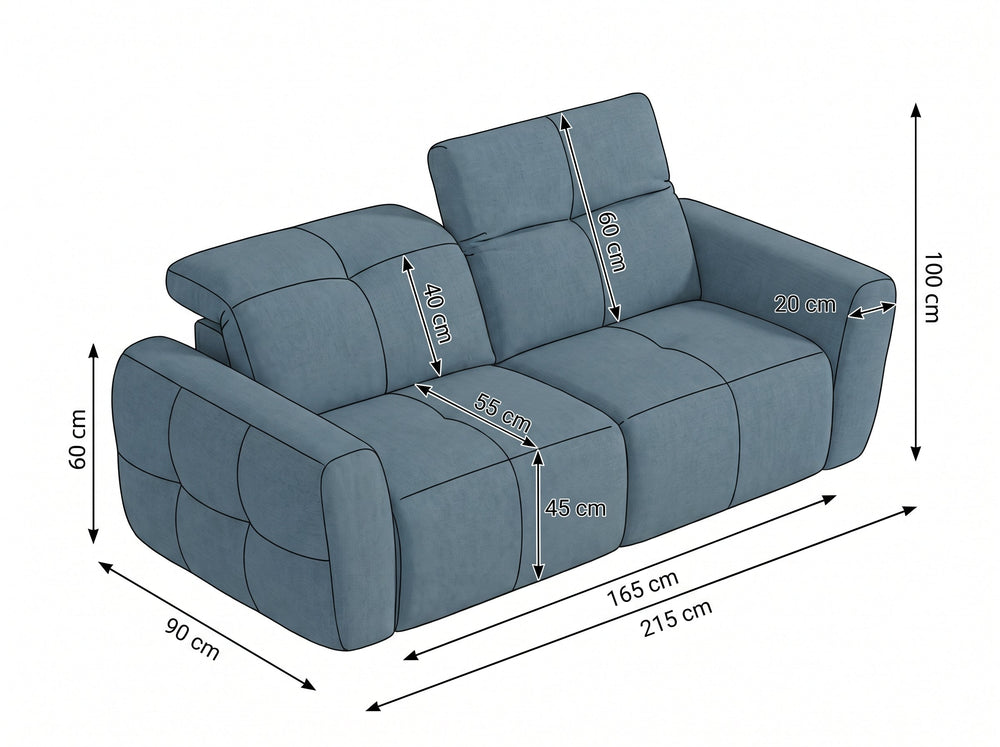 Faringdon Grey 3 Seater Electric Recliner Sofa – view 1