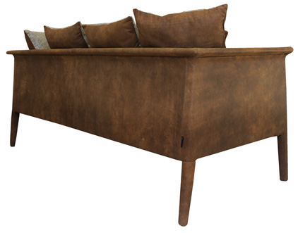 Franz Sofa by Collector – leather-upholstered back and side view