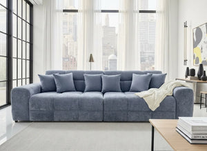 Jacob Grey 4 Seater Sofa – Stylish Fabric Living Room Seating Furniture
