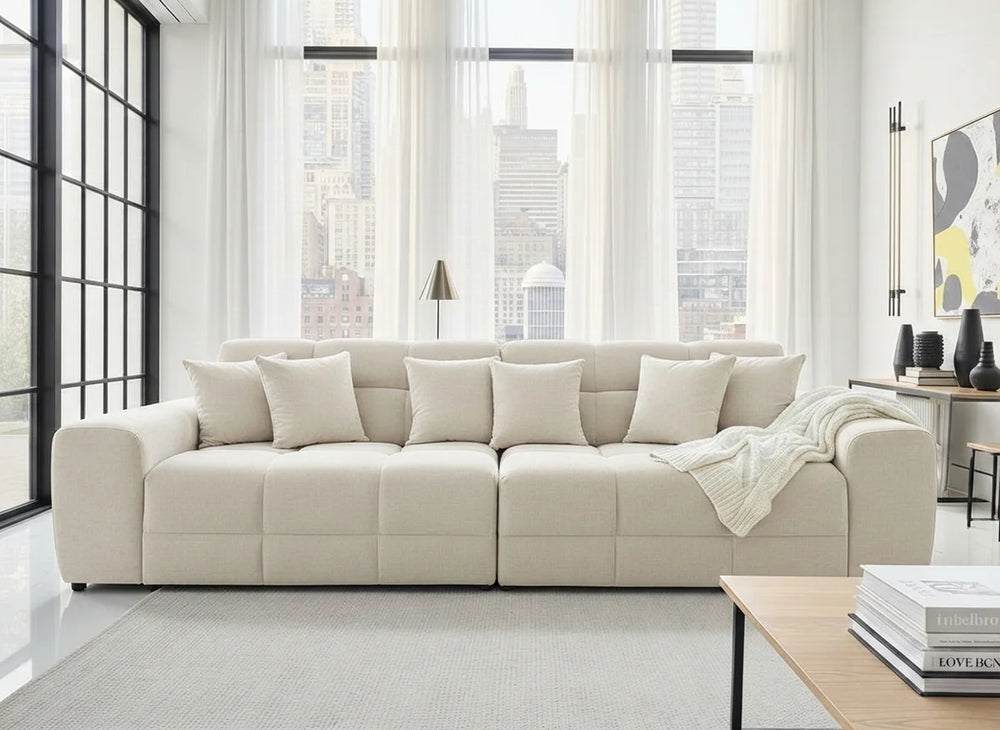 Jacob 4 Seater Sofa – Natural & Black Living Room Seating