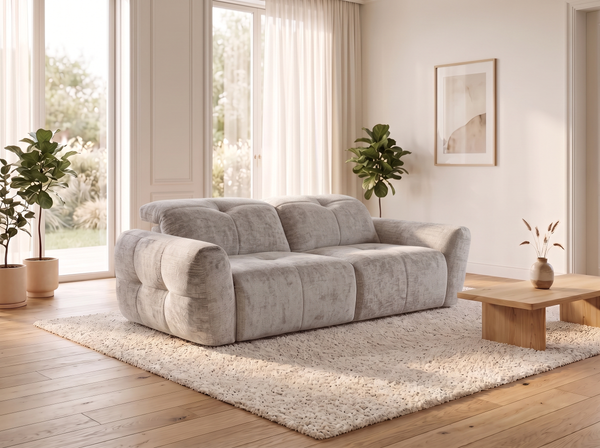 Faringdon Beige 3 Seater Electric Recliner Sofa – view 1