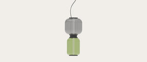 Robin Greenberry Pendant in green and grey, shown in a room setting