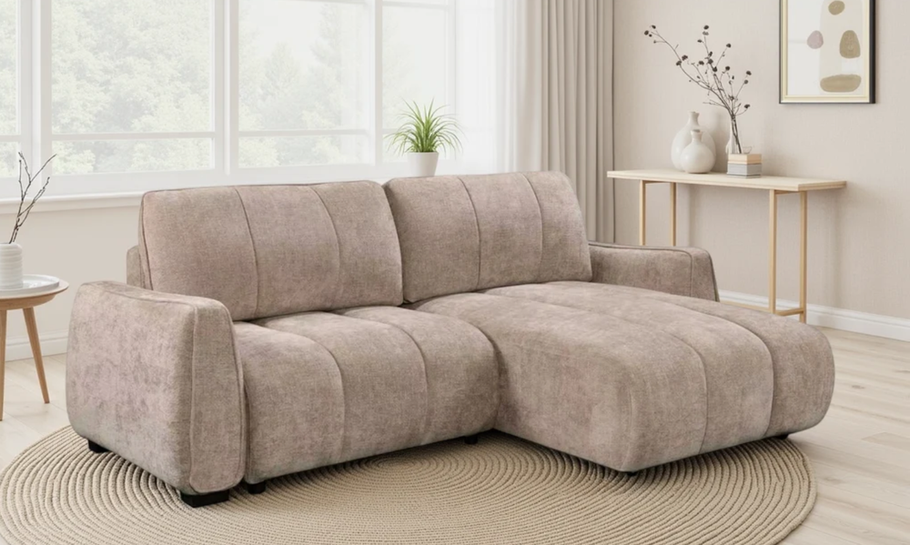 Portland Universal Corner Sofabed – Grey, Green & Beige Living Room Sofa
