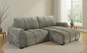 Portland Universal Corner Sofabed – Grey, Green & Beige Living Room Sofa