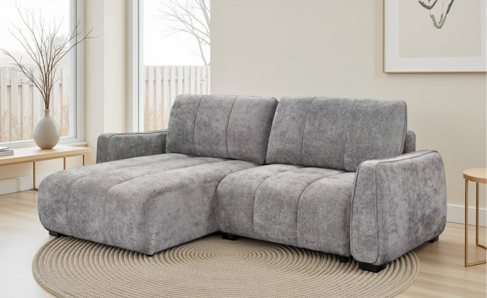 Portland Universal Corner Sofabed – Grey, Green & Beige Living Room Sofa