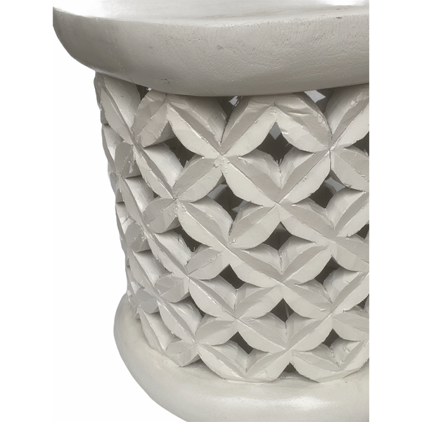 Bamileke Table - 42cm - White