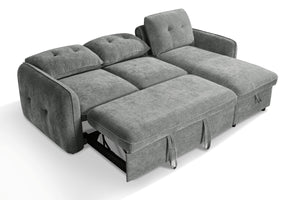 Moscow Grey Universal Corner Sofabed – opened into a bed