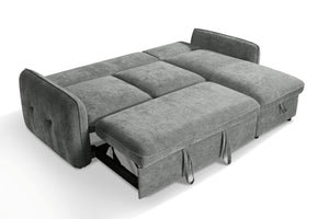 Moscow Grey Universal Corner Sofabed – bed mode, back view