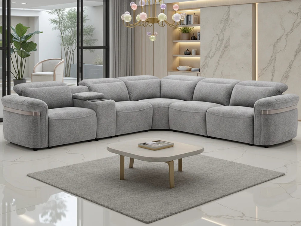 Bicester Grey Large Corner Modular Electric Recliner Sofa – Modern Living Room Seating