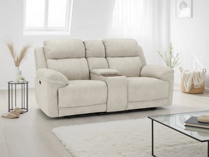 Owen Electric Recliner Sofa Beige 2 Seater – Fabric Living Room Sofa