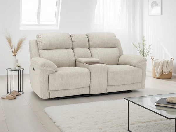 Owen Electric Recliner Sofa Beige 2 Seater – Fabric Living Room Sofa