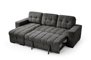 Palermo Grey Universal Corner Sofabed – opened into a bed