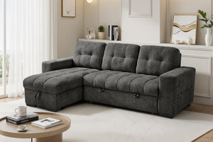 Palermo Grey Universal Corner Sofabed in a living room
