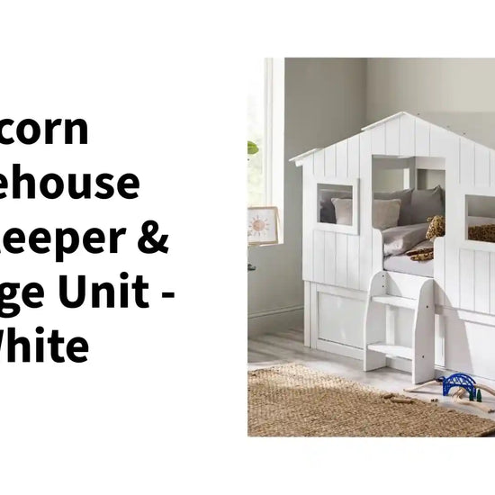 Acorn Treehouse Midsleeper &amp; Storage Unit - White by@Outfy