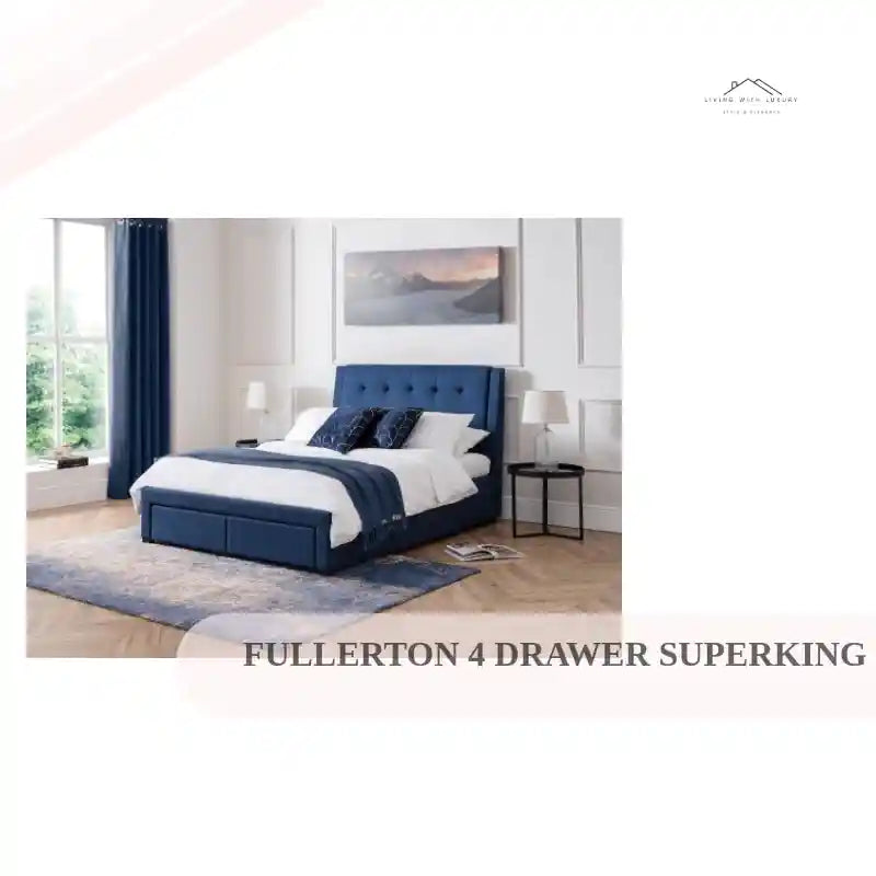 Fullerton 4 Drawer Superking Bed Blue by@Outfy