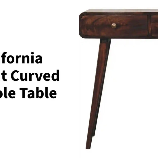 California Walnut Curved Console Table by@Outfy