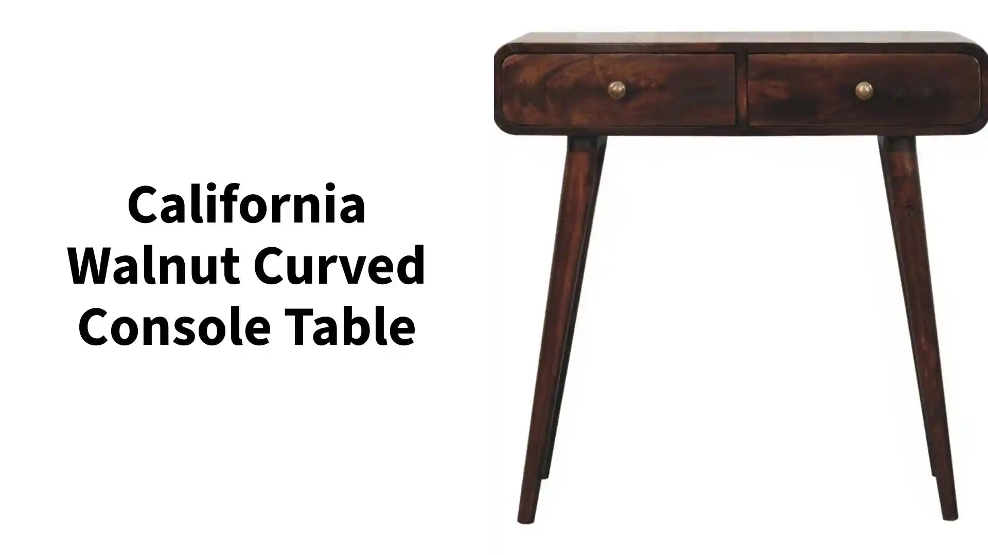 California Walnut Curved Console Table by@Outfy