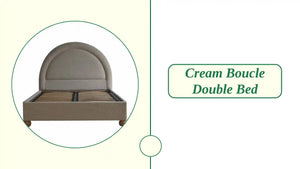 Cream Boucle Double Bed by@Outfy