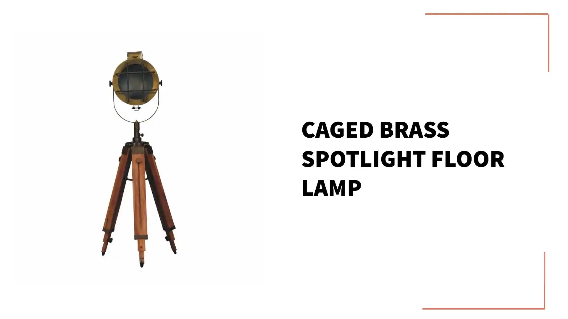 Caged Brass Spotlight Floor Lamp by@Outfy