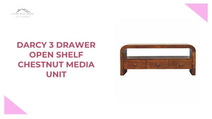 Darcy 3 drawer Open Shelf Chestnut Media unit by@Outfy