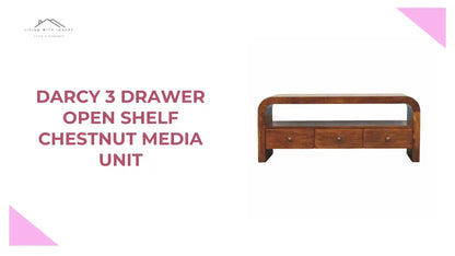 Darcy 3 drawer Open Shelf Chestnut Media unit by@Outfy