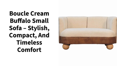 Boucle Cream Buffalo Small Sofa &ndash; Stylish, Compact, and Timeless Comfort by@Outfy