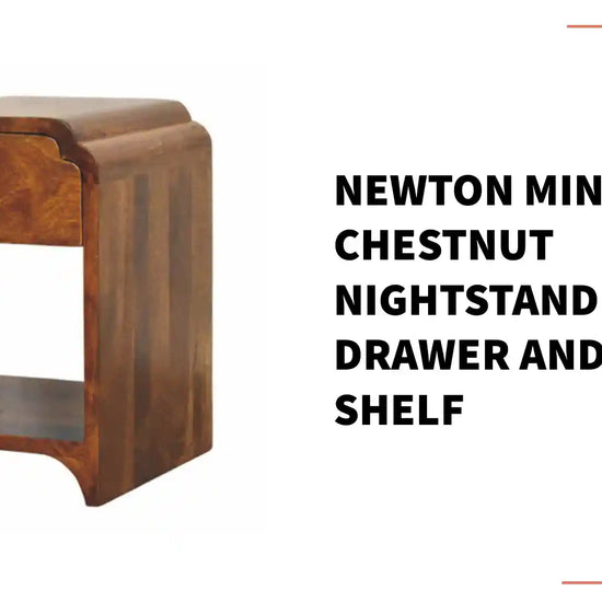 Newton Mini Chestnut Nightstand with a drawer and open shelf by@Outfy