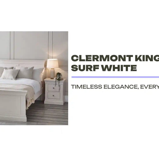 Clermont King Bed - Surf White by@Outfy