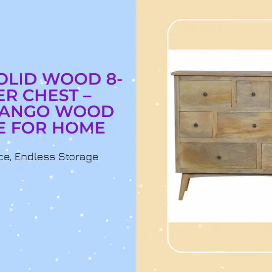 Oak-ish Solid Wood 8-Drawer Chest &ndash; Rustic Mango Wood Storage for Home by@Outfy