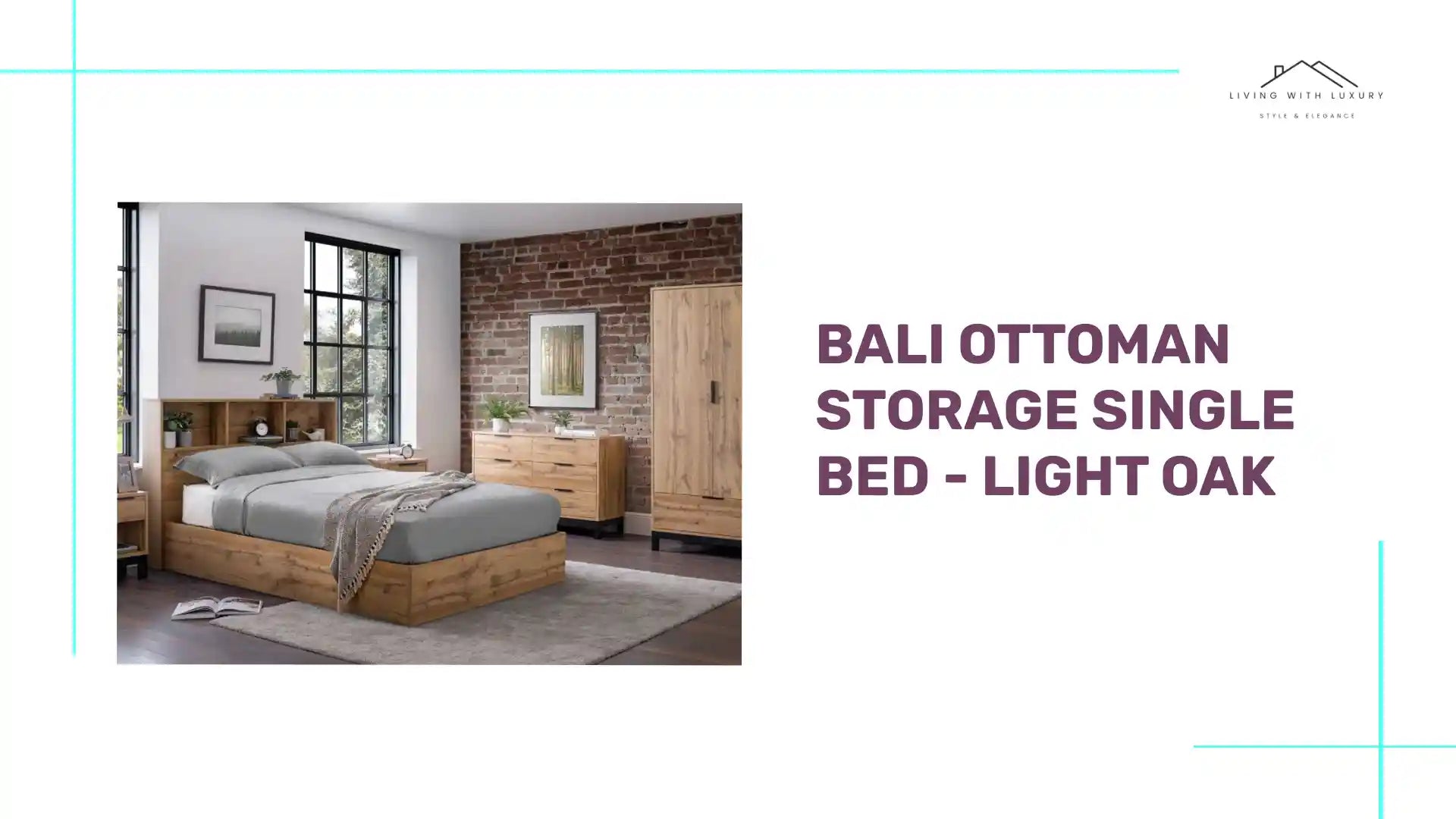 Bali Ottoman Storage Single Bed - Light Oak by@Outfy
