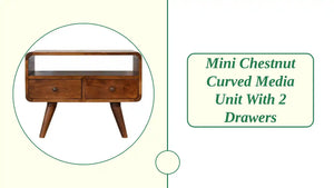 Mini Chestnut Curved Media Unit with 2 Drawers by@Outfy