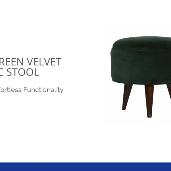 Emerald Green Velvet Nordic Stool by@Outfy