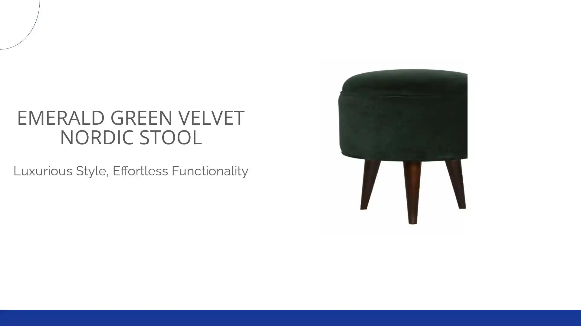 Emerald Green Velvet Nordic Stool by@Outfy