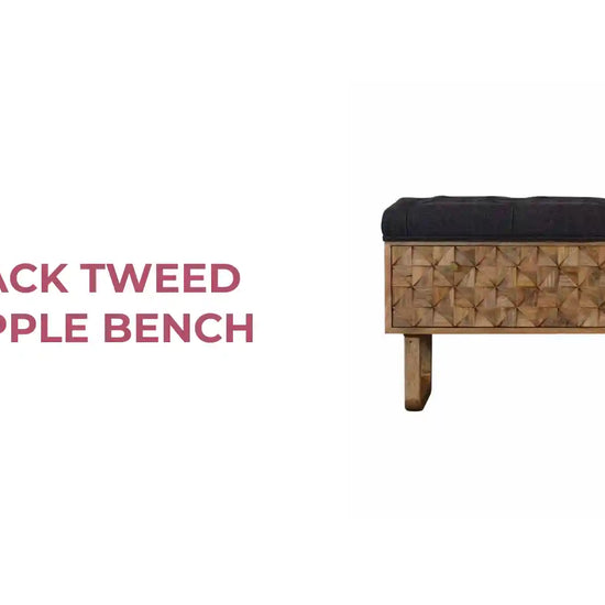 &#039;U&#039; Black Tweed Pineapple Bench by@Outfy