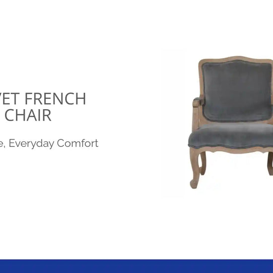 Grey Velvet French Style Chair by@Outfy