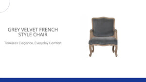 Grey Velvet French Style Chair by@Outfy
