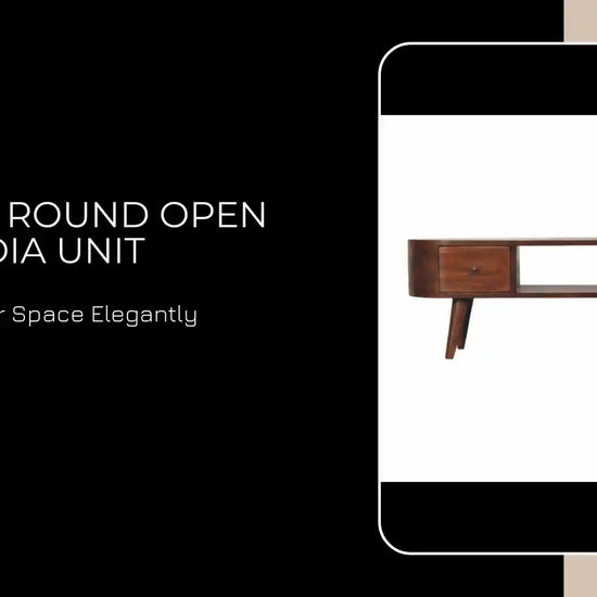 Chestnut Round Open Media Unit by@Outfy